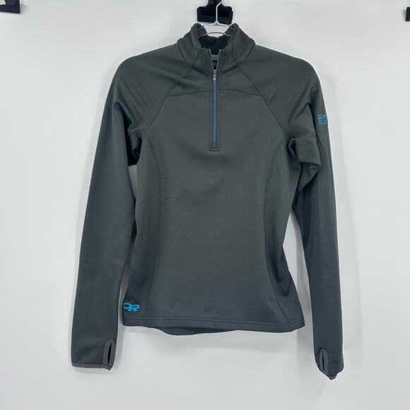 Outdoor Research Women’s Gray Teal Quarter Zip Performance Pullover Womens Sz S - Picture 3 of 12